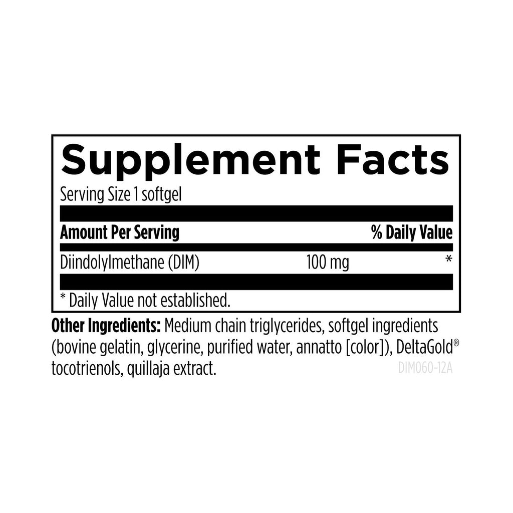 Designs for Health DIM-Evail - 100mg Diindolylmethane Supplement - Enhanced Absorption Technology DIM Supplement - May Support Healthy Estrogen Metabolism - Gluten Free + Non-GMO (60 Softgels)