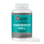 Qunol Magnesium 420mg, Extra Strength, High Absorption, Vegetarian, 120ct | 100% Daily Value, Supports Nerve, Bone & Muscle Health, Cognitive Performance, Healthy Stress Response; Gluten-Free, Non-GMO
