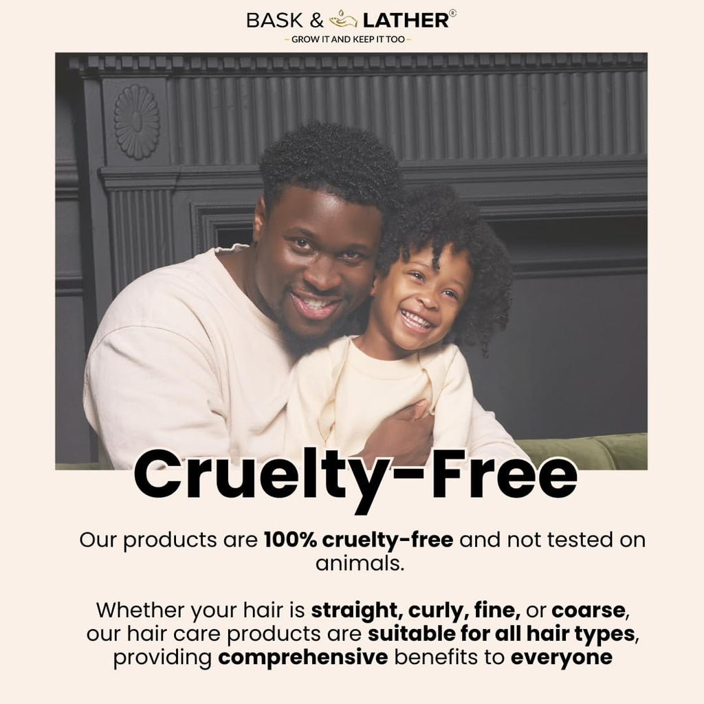 BASK & LATHER Hydrating Hair Mist, Leave-In Conditioner, Itchy Scalp Relief, Detangler, Curl Definer, Aloe Vera, Avocado Oil, For All Hair Types, 8 oz