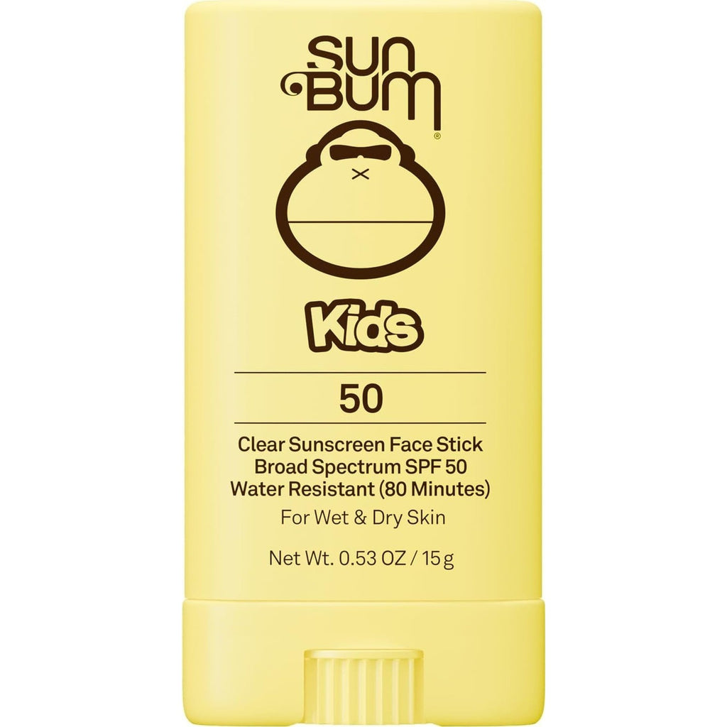 Sun Bum Kids SPF 50 Clear Face Stick Sunscreen - Travel Size, 0.53 oz | Wet or Dry Skin Application, Broad Spectrum with Vitamin E, Hawaii Act 104 Compliant (Without Octinoxate & Oxybenzone)