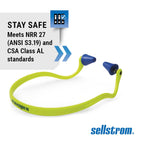Buy now Sellstrom Reusable Banded Earplugs for Work - Work Safety Hearing Protection - 25dB - Hi-Vis Green/Blue at indiglob india