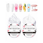Makartt 3D Gel Nail Art, Clear Non-Sticky 4-in-1 Glux Gel | For Molding, Carving, Shaping, Raised Designs and Nail Extension, UV/LED Cure, Home DIY and Professional Nail Art, 15g