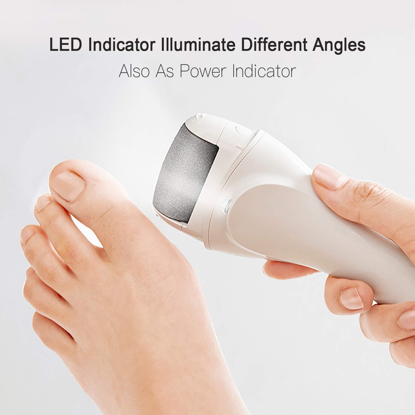 Electric Foot Callus Remover, Rechargeable Foot File for Dead Skin Care | Portable Electronic Pedicure Kit, Waterproof Hard Skin Scraper Tool with 3 Roller Heads for Cracked Heels & Home Spa