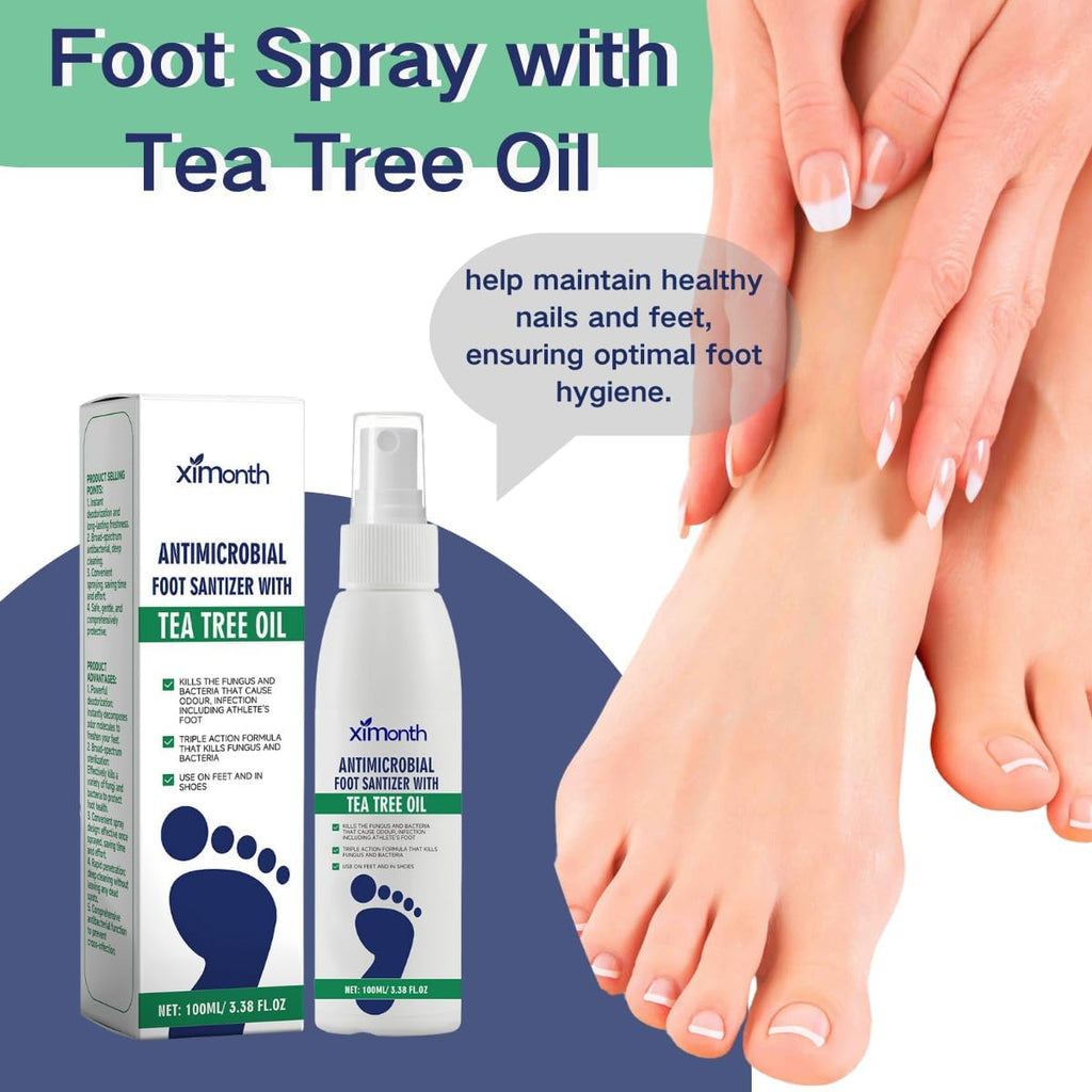 2PCS Foot Spray with Tea Tree Oil,Tea Tree Oil Feet Spray,Foot & Shoe Freshness,Quick-Drying and Travel-Friendly (2 PCS)