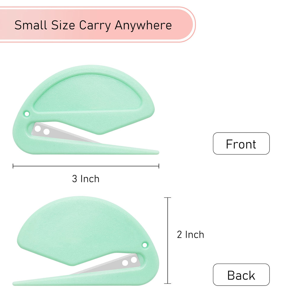 ZONICE 6 Pack Letter Openers in Macaron Colors - Concealed Blades