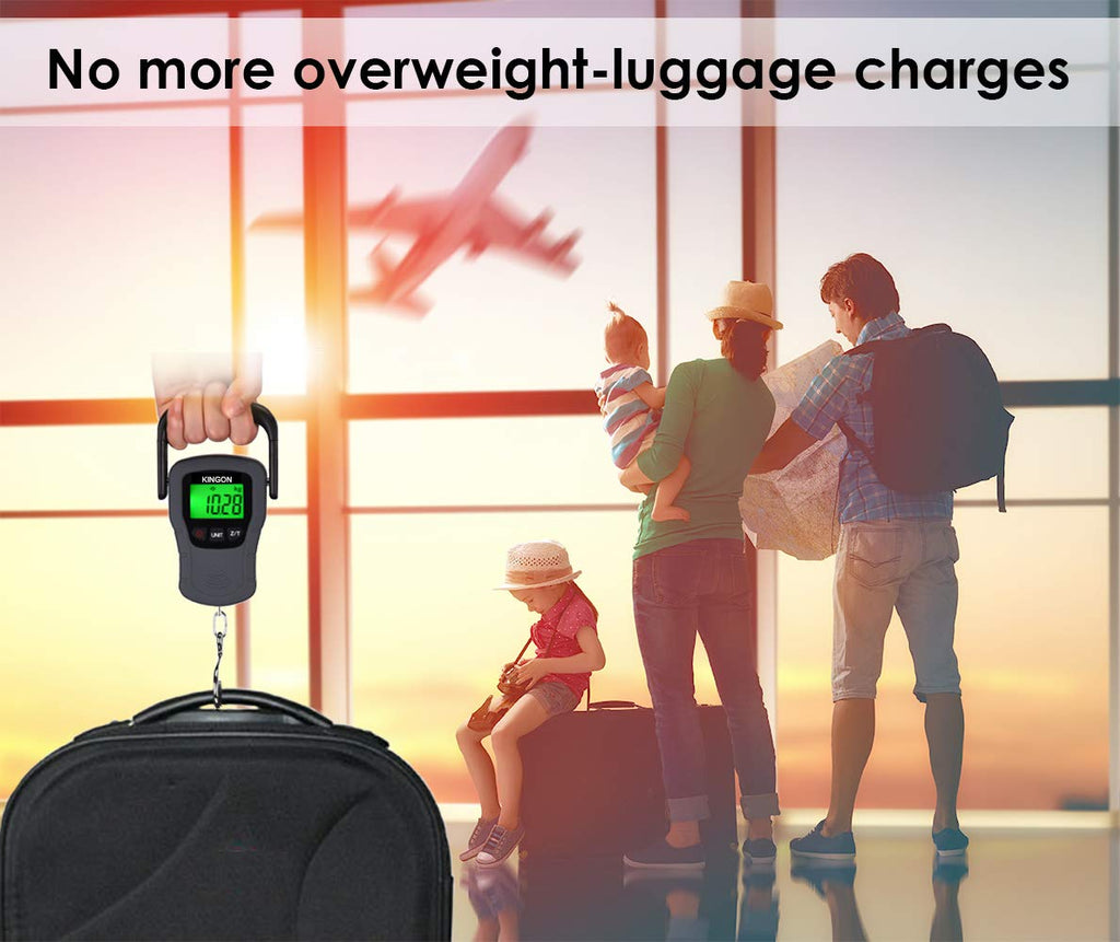 Buy now Digital Hanging Luggage Scale with Comfortable Handle and Large Hook, 110lb/50kg, Backlit Portable Scale for Travel Fishing with Tare/Hold Function, AAA Batteries Included, Grey at indiglob india