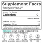 Buffered Electrolyte Salt Capsules, 300 Capsules Value Size, Sodium & Potassium Dietary Supplement
