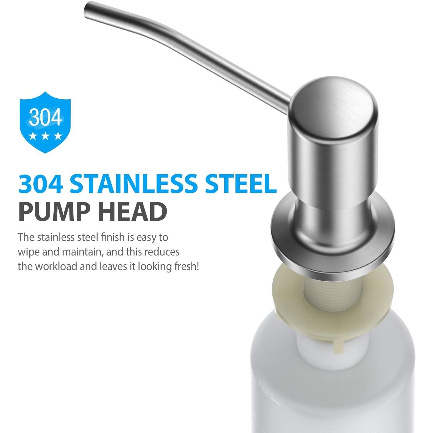 Buy now Built in Sink Soap Dispenser or Lotion Dispenser for Kitchen Sink Brushed Nickel Kitchen Sink Soap Dispenser Bar Sink Soap Dispenser with 17OZ Bottle at indiglob india