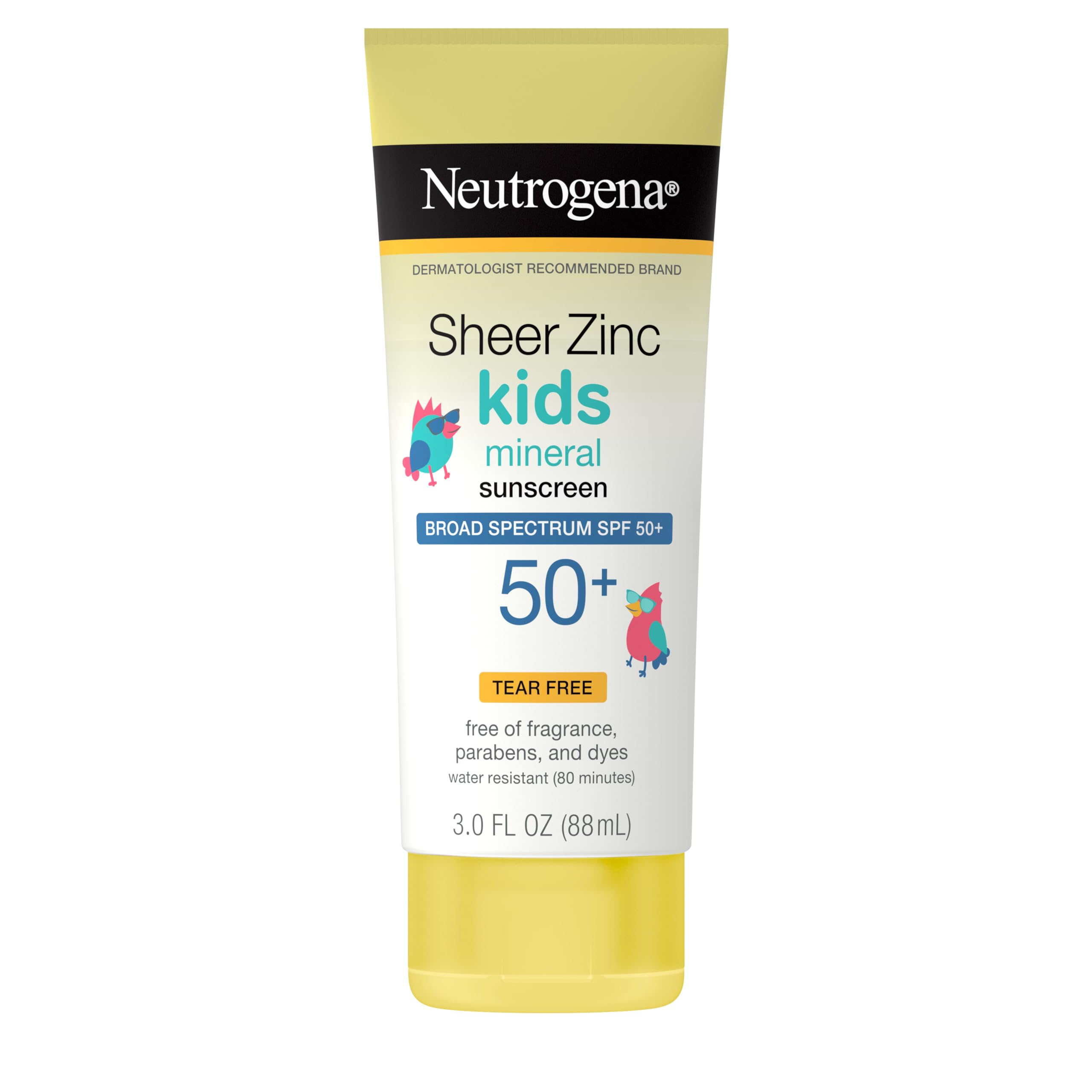Neutrogena Sheer Zinc Oxide Kids Mineral Sunscreen Stick SPF 50+, 1.5 oz | Broad Spectrum Protection, Water-Resistant Sunscreen Stick, Gentle on Sensitive Skin, Dermatologist Recommended