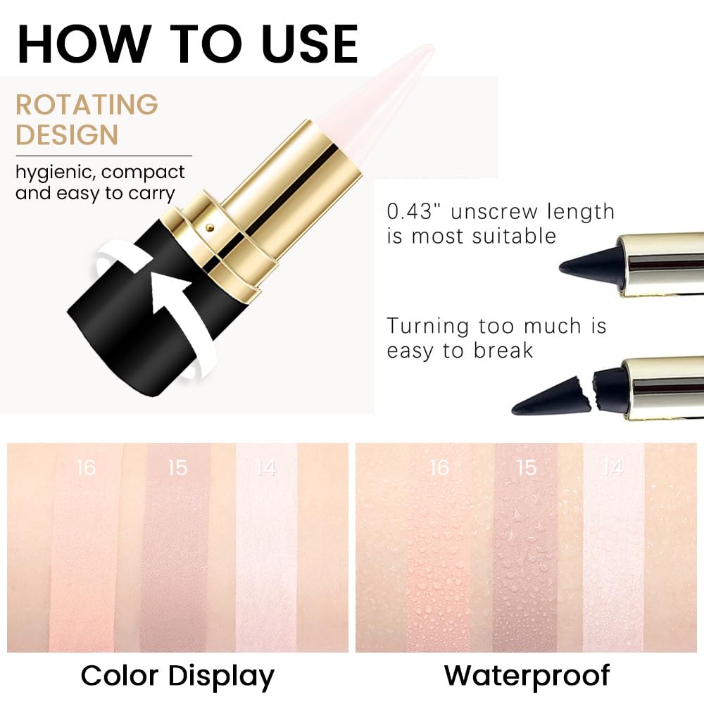 Kaely 2Pcs Gel Eyeliner Pencil set showcases a rotating, waterproof design. Trusted by CuratCart for quality and hygiene.