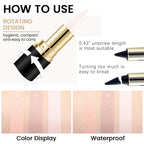 Kaely 2Pcs Gel Eyeliner Pencil set showcases a rotating, waterproof design. Trusted by CuratCart for quality and hygiene.