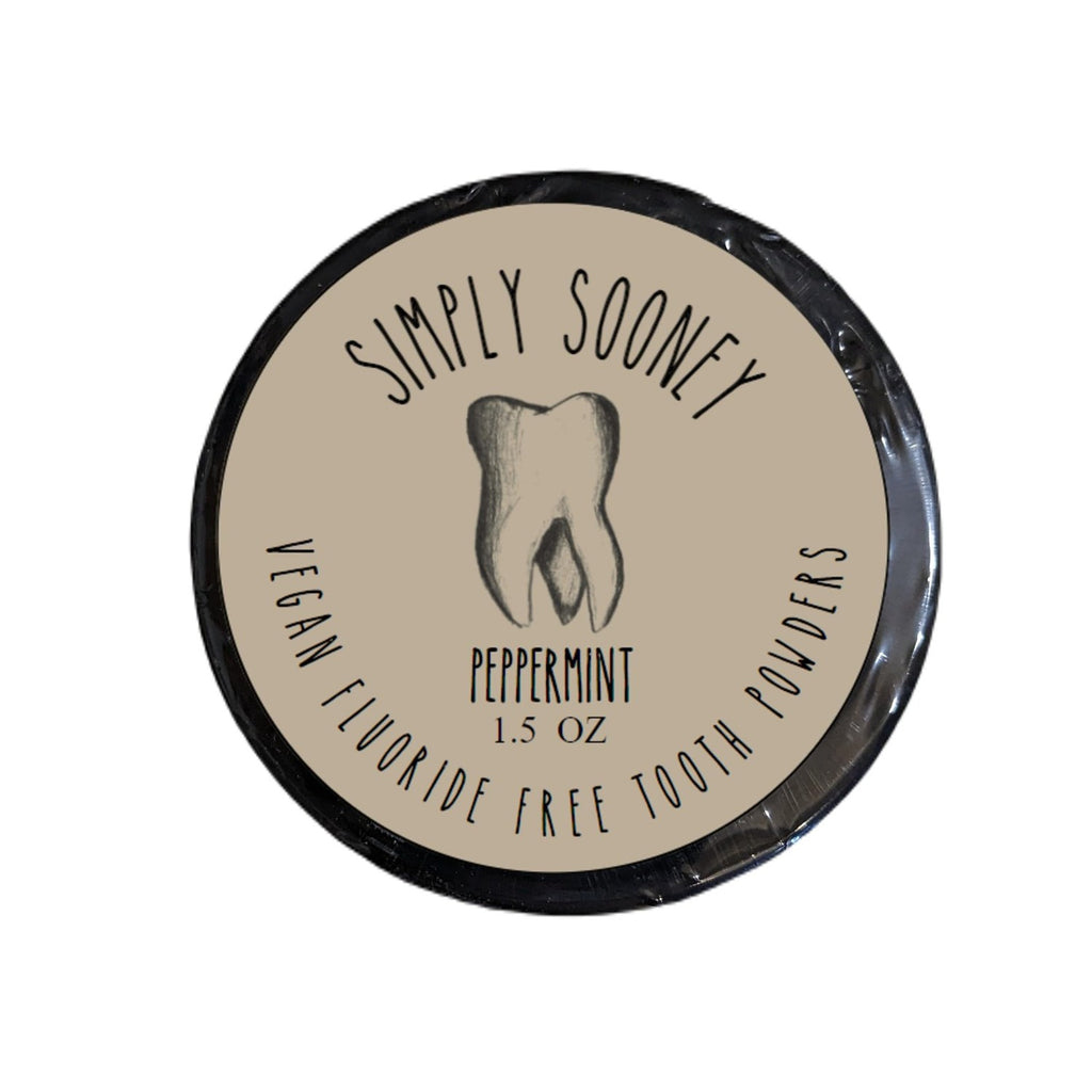 Simply Sooney Fluoride Free Toothpaste Powder I Vegan I Gluten Free I Organic Peppermint Essential Oil 1.5oz