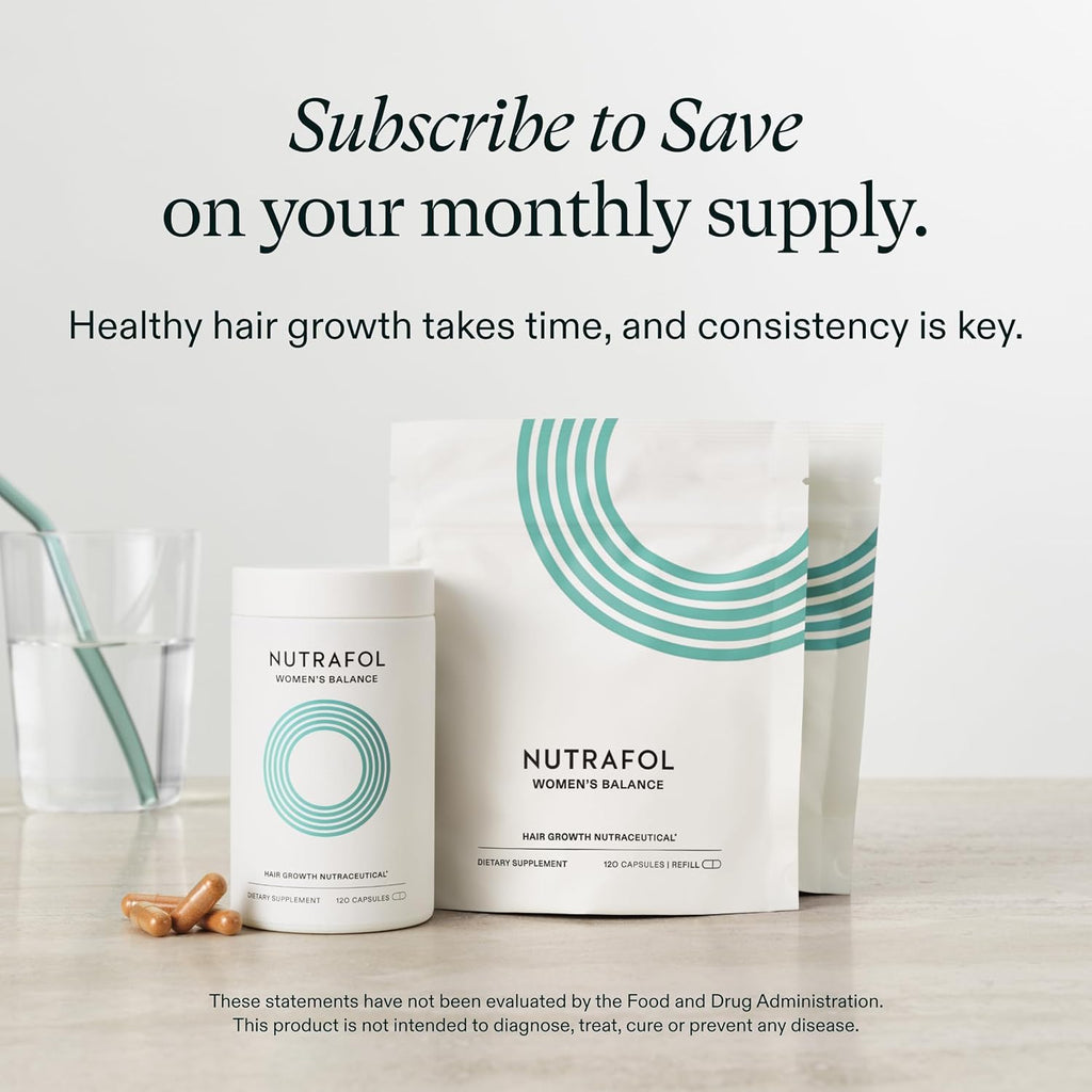 Nutrafol Women's Balance Hair Growth Supplements, Age 45+, 1-Month Bottle | #1 Dermatologist-Recommended Hair Growth Supplement Brand, Clinically Tested for Visibly Thicker Hair and Scalp Coverage