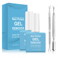 2 Pack Gel Nail Polish Remover, Gel Polish Remover for Nails, Easily Magic Soak-Off Gel Polish in 2-5 Minutes - Safe, No Need For Foil, Soaking Or Wrapping ( with 1 Cuticle Pusher and Nail Scraper)