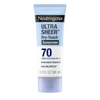 Buy now Neutrogena Ultra Sheer Dry-Touch Sunscreen Lotion SPF 70, Broad Spectrum, Water Resistant 80 Min, Oil-Free, Oxybenzone-Free, Non-Comedogenic, Matte Finish, Body Sunscreen, Travel Size 3 Fl Oz 3 Fl Oz (Pack of 1) at indiglob india