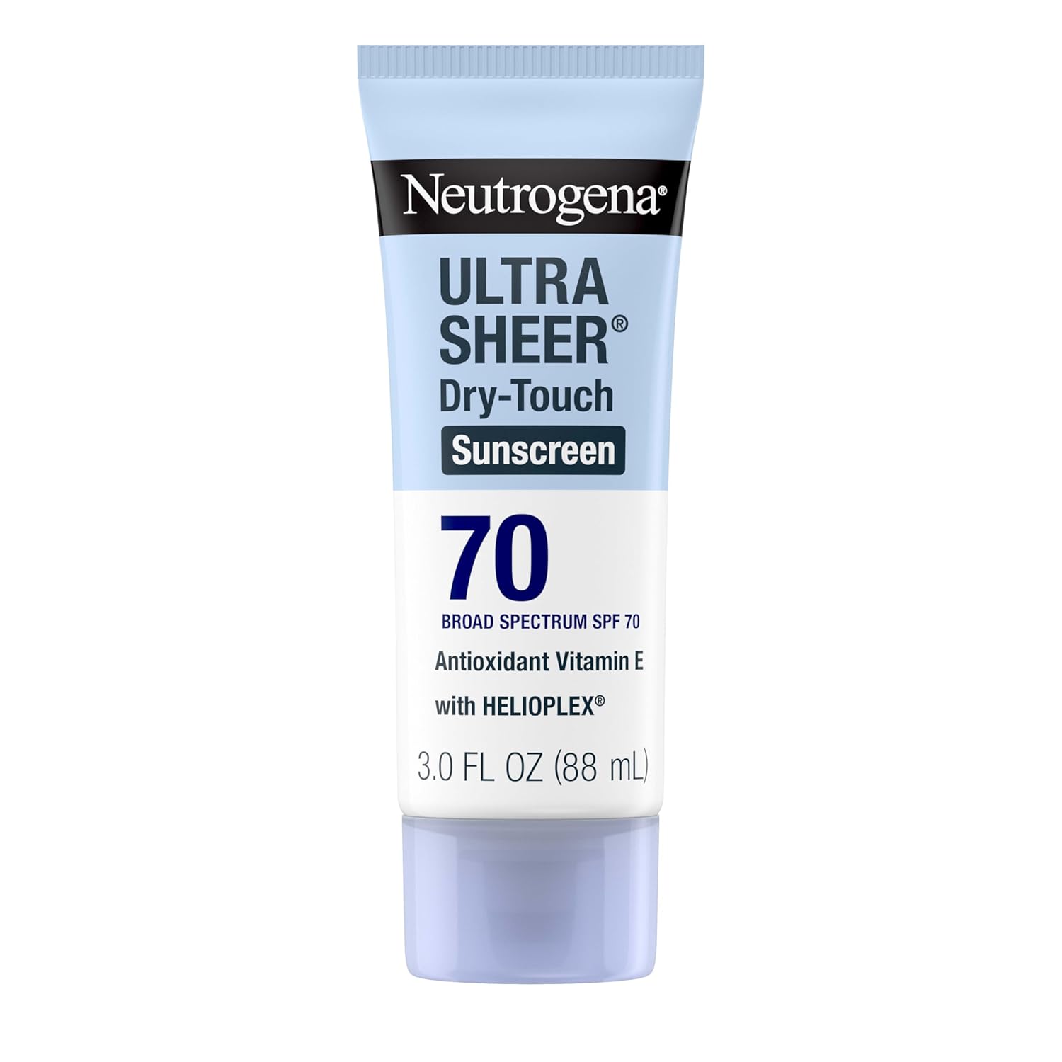 Buy now Neutrogena Ultra Sheer Dry-Touch Sunscreen Lotion SPF 70, Broad Spectrum, Water Resistant 80 Min, Oil-Free, Oxybenzone-Free, Non-Comedogenic, Matte Finish, Body Sunscreen, Travel Size 3 Fl Oz at indiglob india