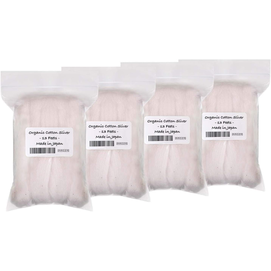 Buy now Japanese Organic Cotton Sliver 13 Feets 100% Organic Unbleached [Made in Japan] (4 Packs) 4 Packs at indiglob india