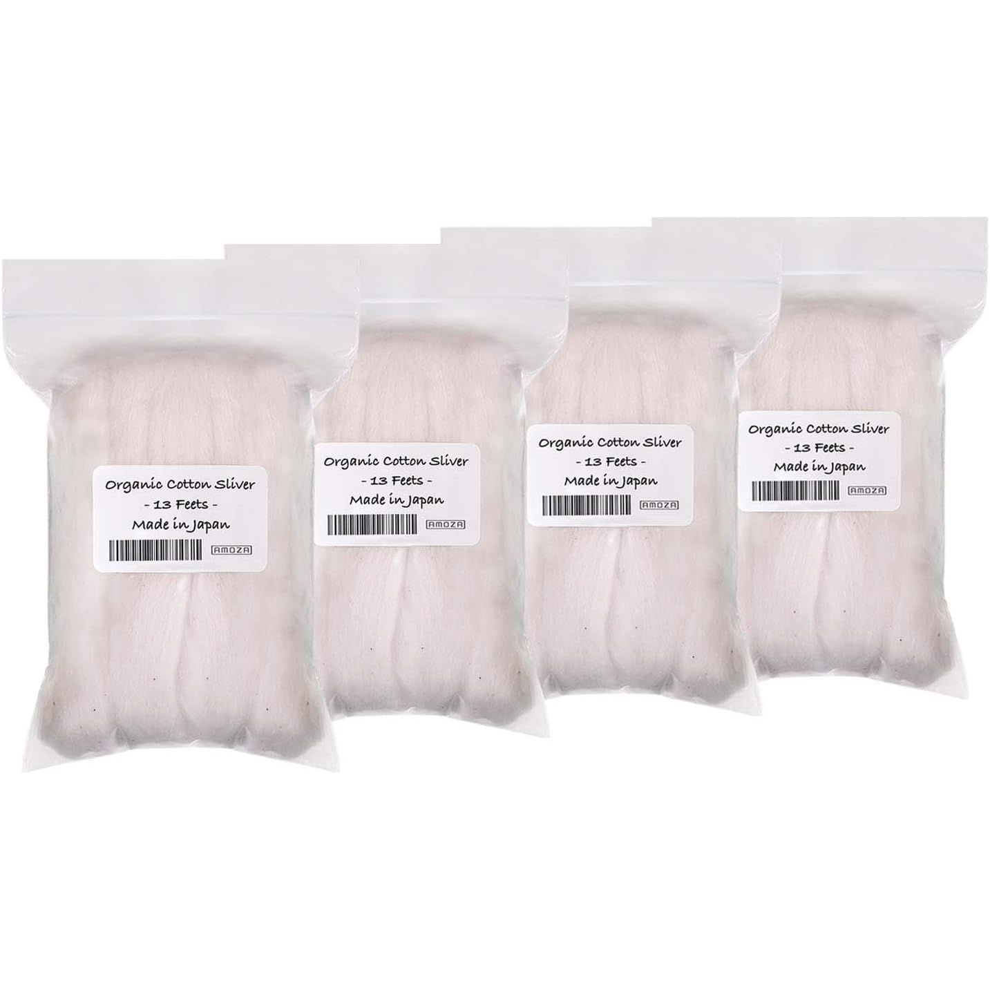 Buy now Japanese Organic Cotton Sliver 13 Feets 100% Organic Unbleached [Made in Japan] (4 Packs) 4 Packs at indiglob india