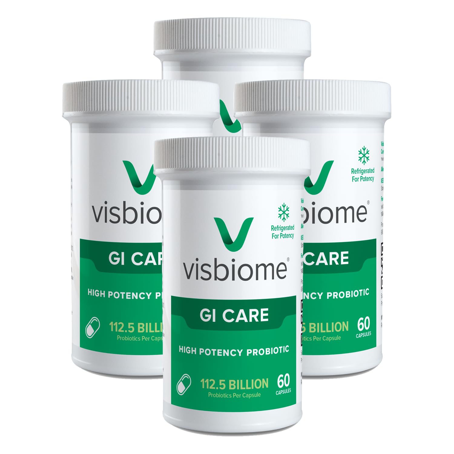 Visbiome® GI Care High Potency Probiotic, 112.5B CFU, 120 Capsules | Original De Simone Formulation®, Multi-Strain, Refrigerated Probiotics, Low FODMAP Certified, Gluten-Free, Made in USA