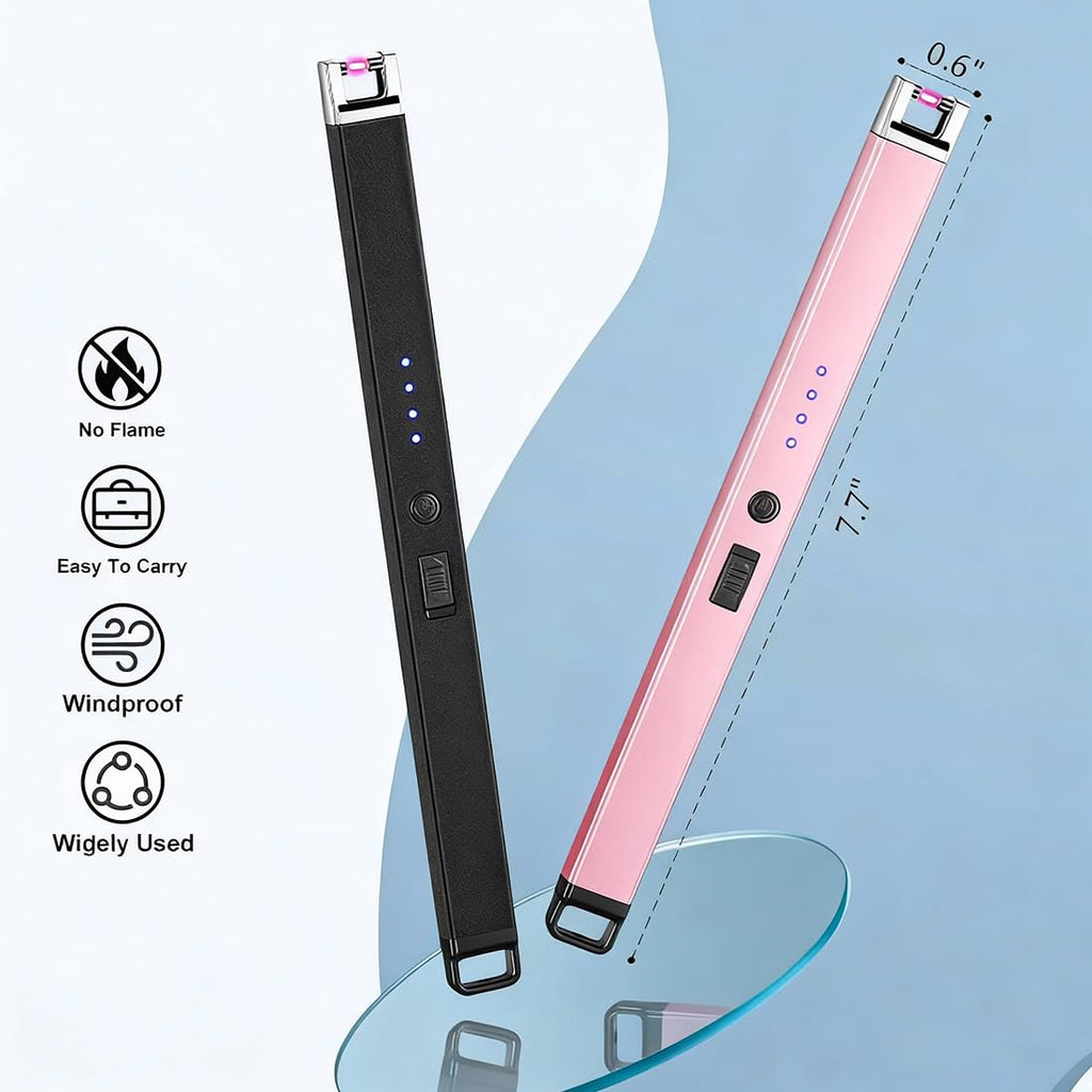 Electric Candle Lighter 2 Pack USB Rechargeable Lighters Plasma Arc Lighter