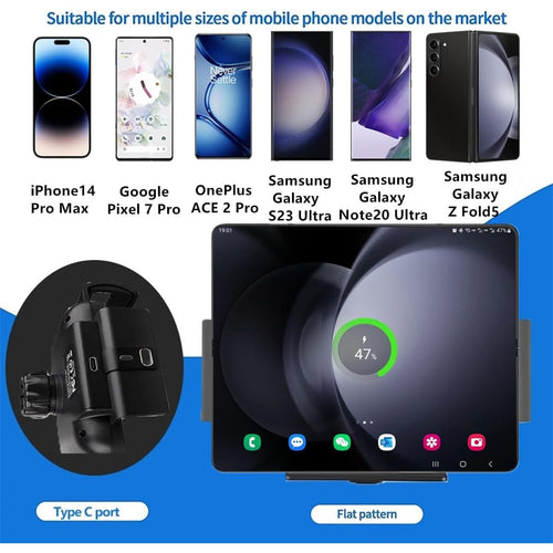 Buy now 15W Qi Wireless Car Charger Mount Holder Compatible for Samsung Galaxy Z Fold7 Fold6 Fold5 Fold4 Fold3 Fold2 Fold 4.3in-6.9in Phone Auto Clamp Fast Charger at indiglob india
