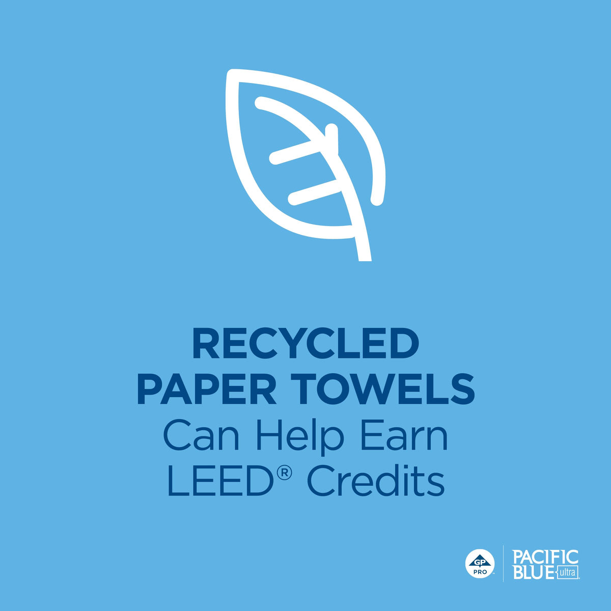 Georgia-Pacific, Pacific Blue Ultra 8'' High-Capacity Paper Towel Rolls, White, 26491, 1,150 Linear Feet Per Roll, 3 Rolls Per Case