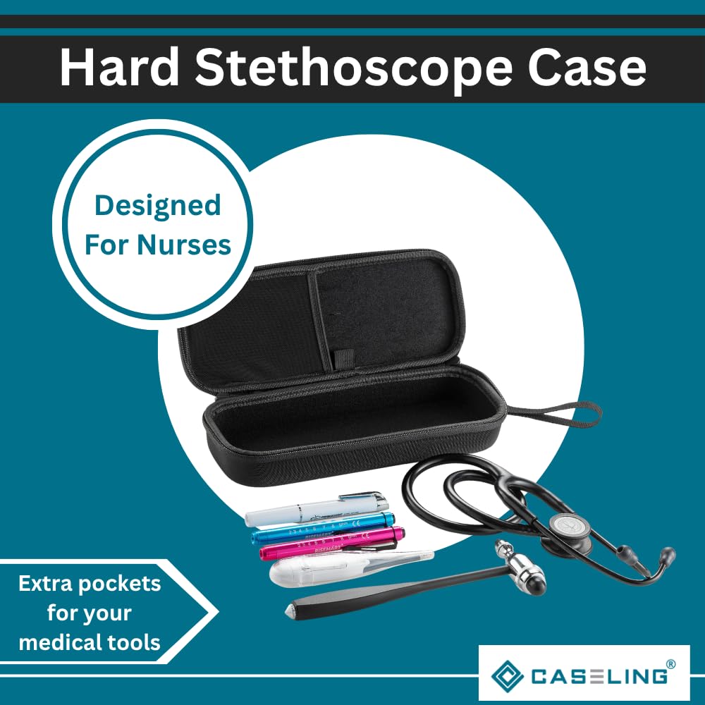 Buy now caseling Stethoscope Case For 3M Littmann Classic III, Lightweight II S.E, Cardiology IV Diagnostic, MDF Acoustica - Hard Case for Medical Tools with Pocket for Nurse Accessories - EVA Nursing Holder at indiglob india