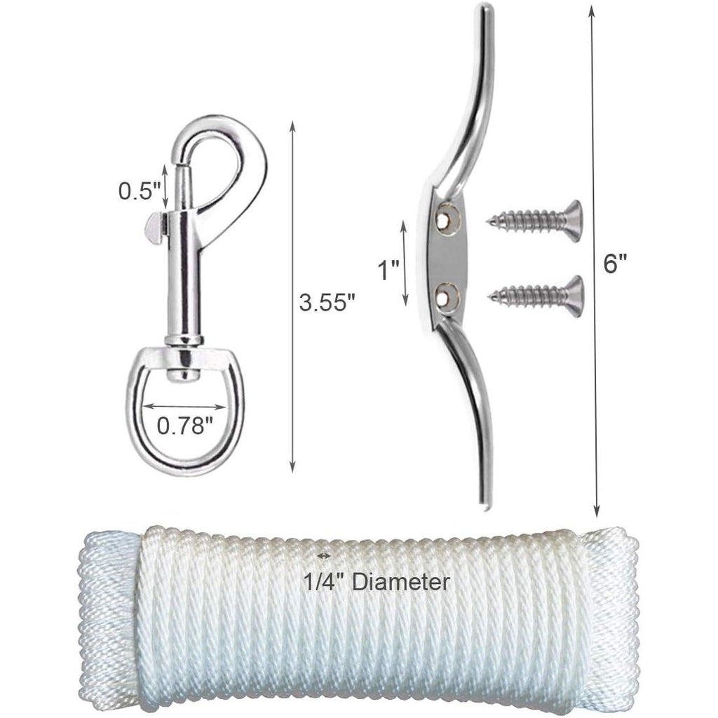Buy now EKEV Flag Pole Hardware Parts Repair Kits - 3" Topper Gold Ball + 50 Ft Halyard Rope + 6" Cleat Hook + 4 Flag Swivel Snap Hooks + Flagpole Pulley Truck for 2" OD Tube at indiglob india
