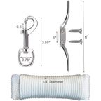 Buy now EKEV Flag Pole Hardware Parts Repair Kits - 3" Topper Gold Ball + 50 Ft Halyard Rope + 6" Cleat Hook + 4 Flag Swivel Snap Hooks + Flagpole Pulley Truck for 2" OD Tube at indiglob india