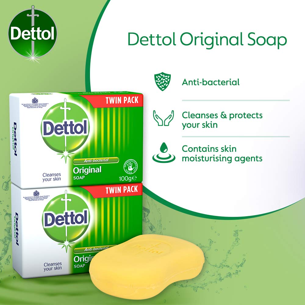 Buy now Dettol Anti Bacterial Original Soap 100g Twin Pack Dermatologically Tested at indiglob india