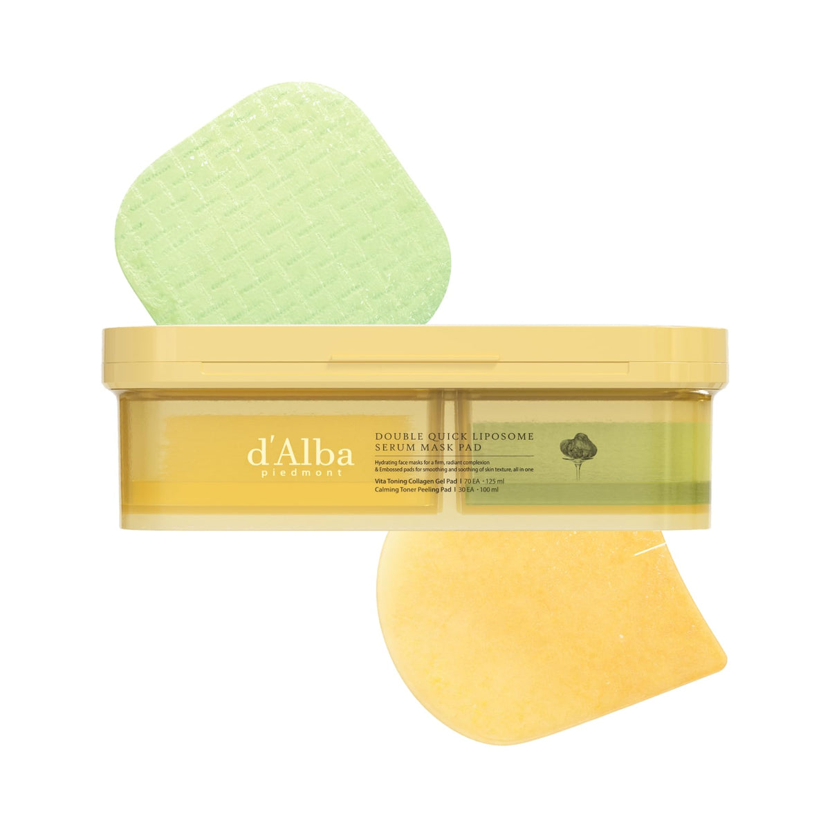 d'alba Piedmont Double Quick Liposome Serum Mask Pad, 70 Gel+30 Peeling Pad