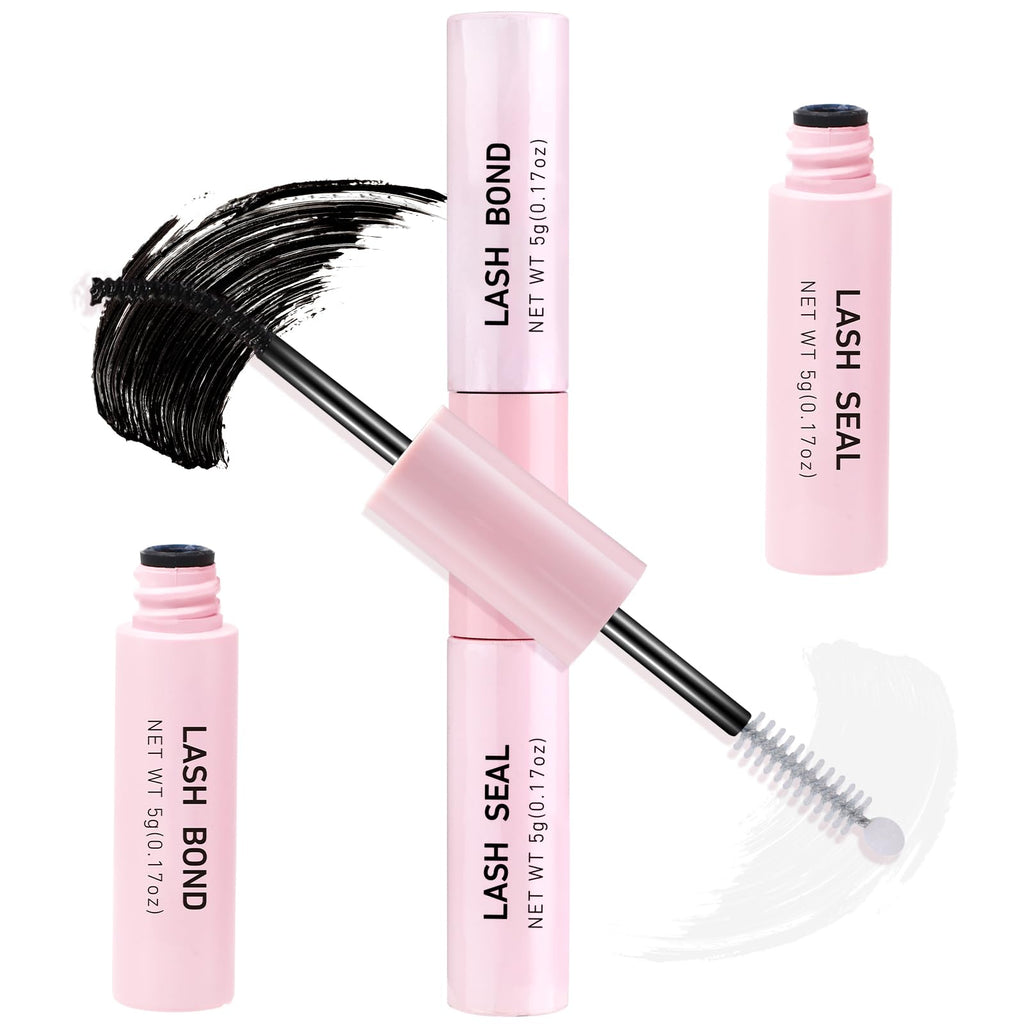 Eyelash Glue, Latex-Free Lash Bond and Seal | Lash Glue for Sensitive Eyes, Strong Hold Eyelash Cluster Adhesive for 48 Hours