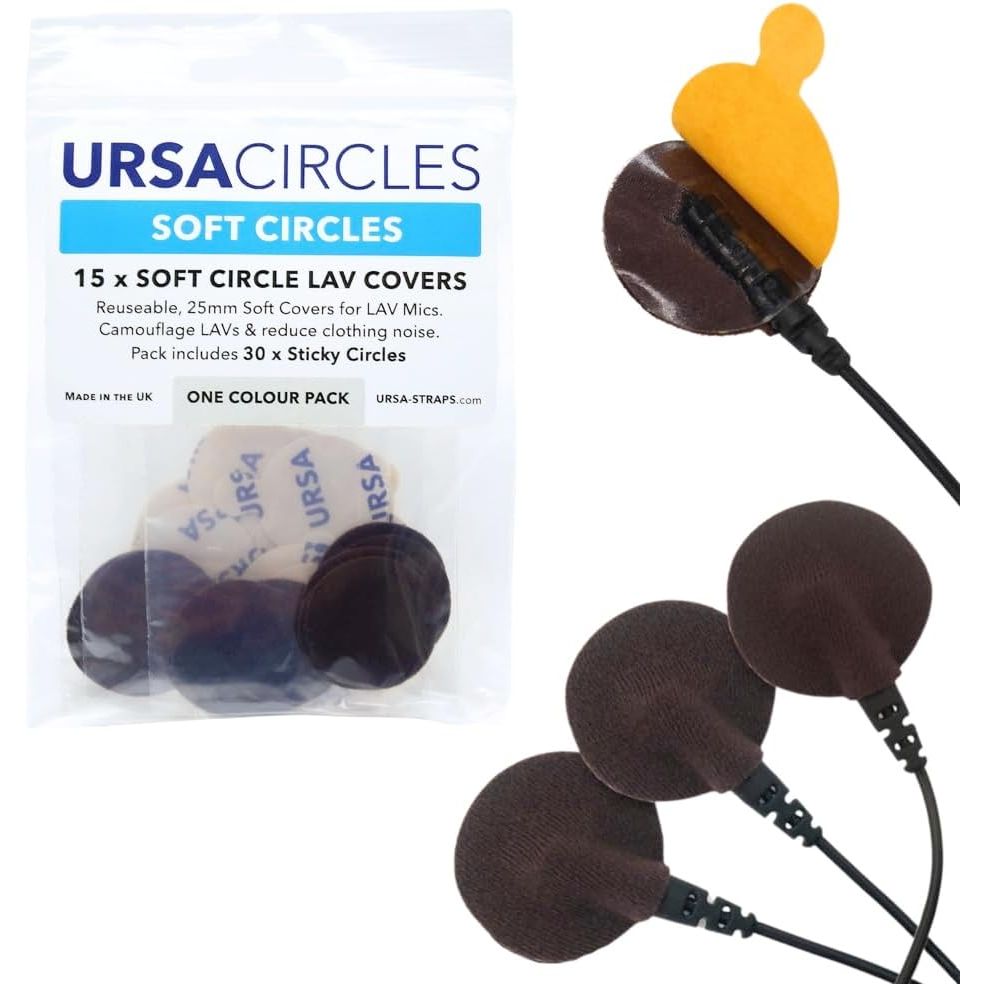 Buy now URSA Soft Circles: Reusable Soft Covers That Provide a Shield Against the Wind and Camouflage for Lavalier Mics. (15x Soft Circles + 30x Stickies, MultiPack) Single Colour Pack of 15 Brown at indiglob india