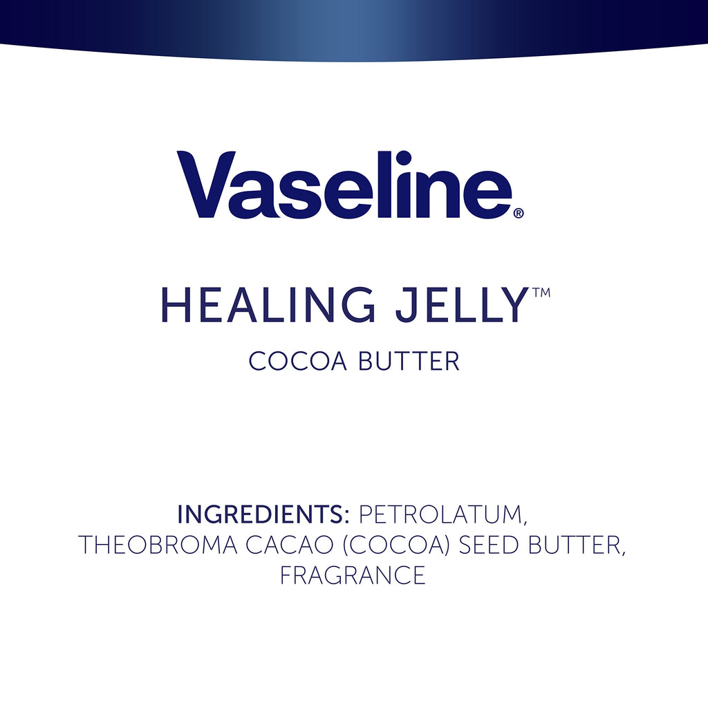 Vaseline Cocoa Butter Healing Jelly, Skin Protectant, 2-Size Variety Bundle