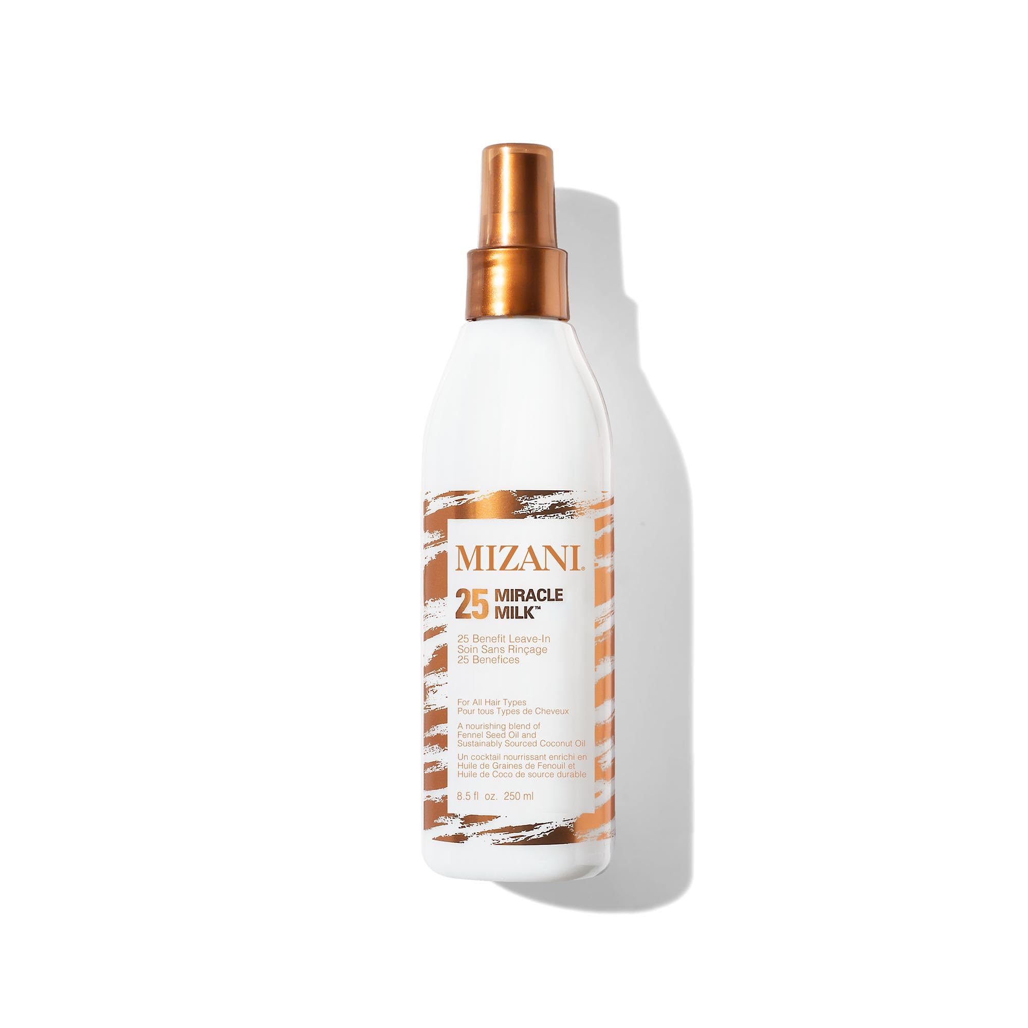 Mizani 25 Benefit Miracle Milk - Leave in Conditioner for Curly Hair, With Coconut Oil, Curl Detangler Spray, Anti Frizz Heat Protectant, No Drying Alcohols, Paraben-Free
