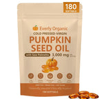 Everly Pumpkin Seed Oil,Upgraded Cold-Pressed Virgin,Non-GMO,180 Softgels