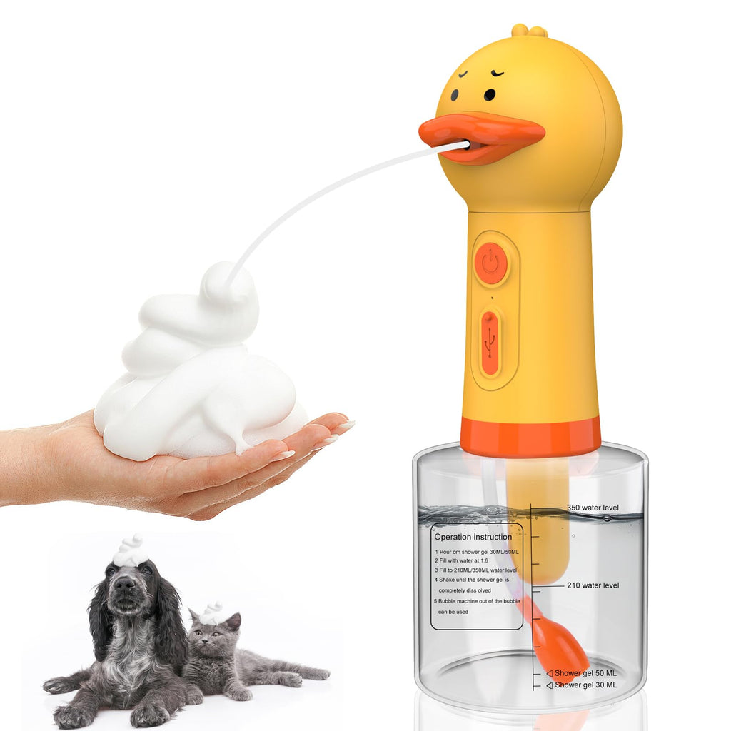 Electric Foaming Shampoo Dispenser for Dog and Cat Bathing, Rechargeable Soap Dispenser for Pet Bathing, Bathroom, Kitchen Sink, Toilet Cleaning