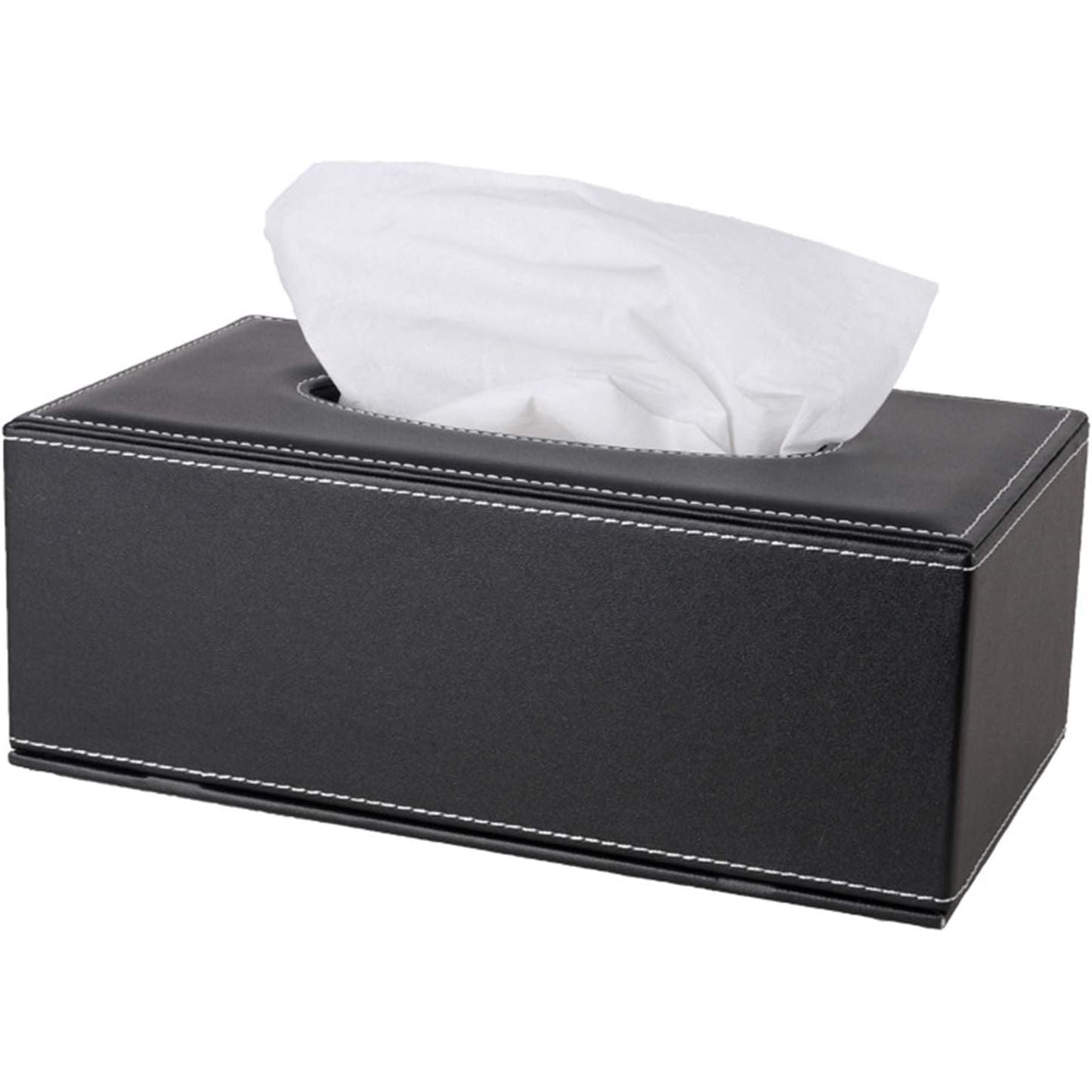 Buy now High-end Fashion PU Leather Tissue Box Holder Business Black, Rectangular Napkin Holder Drawer Paper Dispenser, Home Office Car Tissue Holder with Magnetic Bottom (Black Checkered) Black at indiglob india