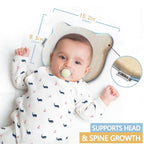Memory Foam Baby Cushion Soft Cozy Machine-Washable, Head and Neck Support Breathable Anti-Slip Design for Infants for Small Boys and Girls Tummy Time(Beige)