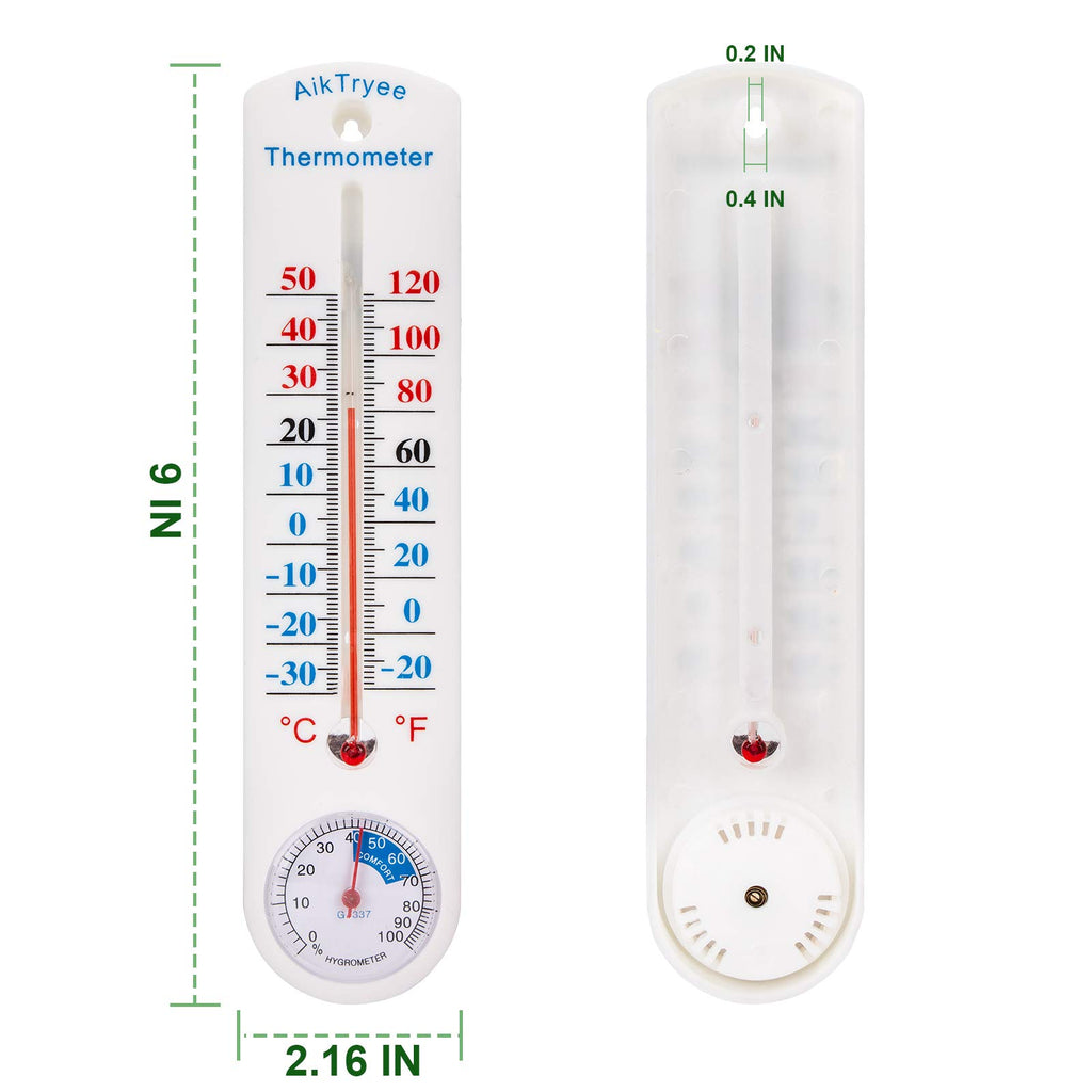 Outdoor Indoor Hygrometer Thermometer, Humidity Monitor, Temperature Humidity Gauge Meter with Celsius/Fahrenheit (℃/℉) for Patio, Field, Cellar, Garden, Humidors, Greenhouse, Closet by AikTryee