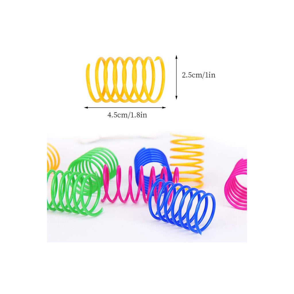 ISMARTEN Cat Spring Toy (60 Pack), Cat Kittens Toys Plastic Coil Spiral Springs for Swatting, Biting, Hunting, and Active Healthy Play (Random Color)