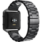 Buy now Simpeak Women Men Stainless Steel Metal Band Strap with Stailess Steel Frame Compatible with Fitbit Blaze, Match Link Removal Tool, Black at indiglob india