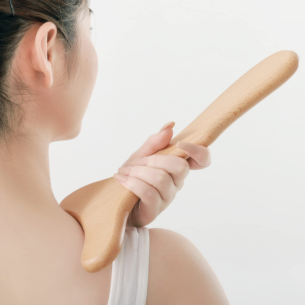 Komogir Wood Therapy Massage Tool Wooden Lymphatic Drainage Massager Body Sculpting Tools for Maderoterapy,Gua Sha,Muscle Release-11 * 6inches