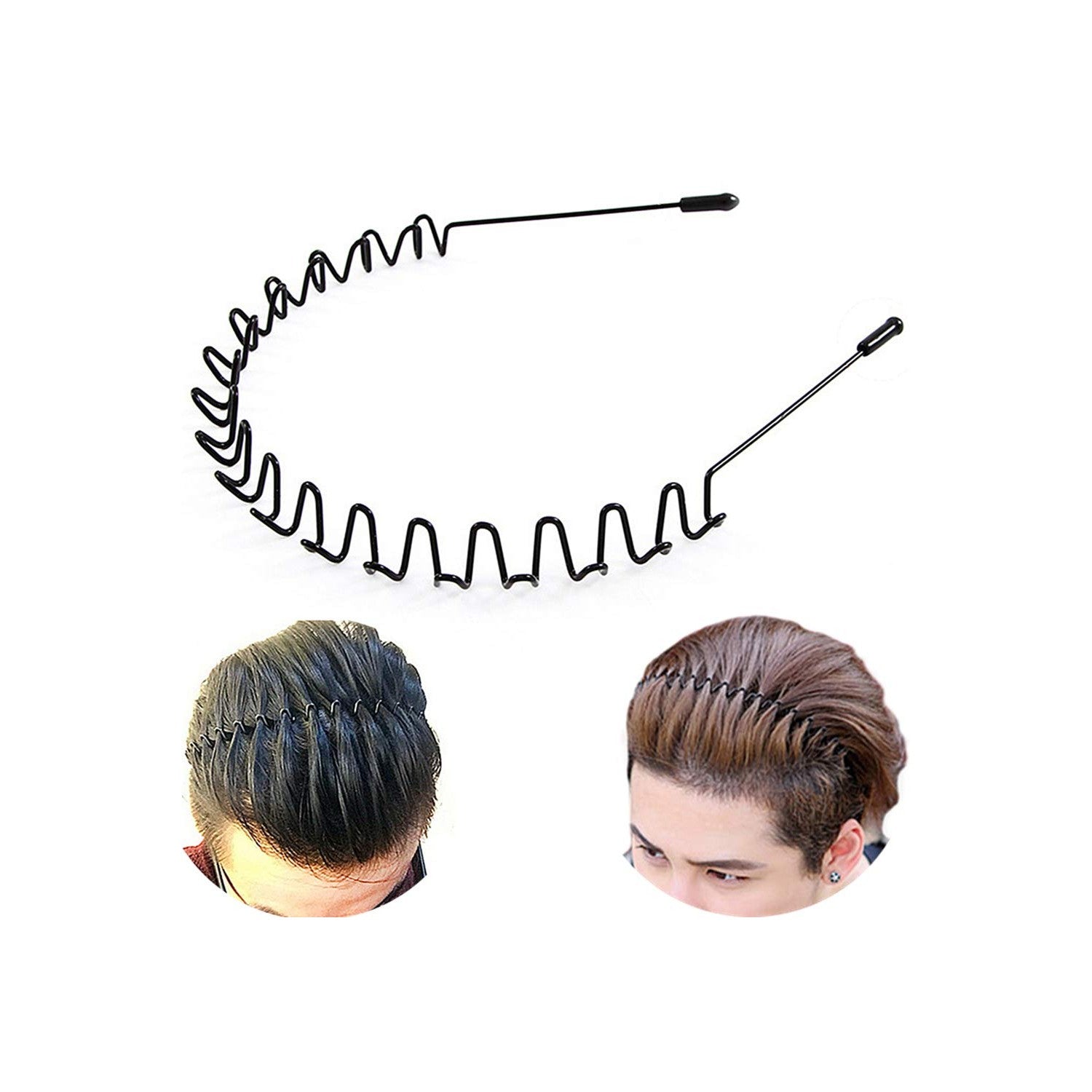 bodbop Metal Hair Band for Men Headband Sports Hairband Non Slip Women Hoop