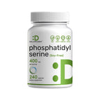 Phosphatidylserine Supplement, 400mg Serving, 240 Capsules – Soy Free Sunflower Lecithin Source