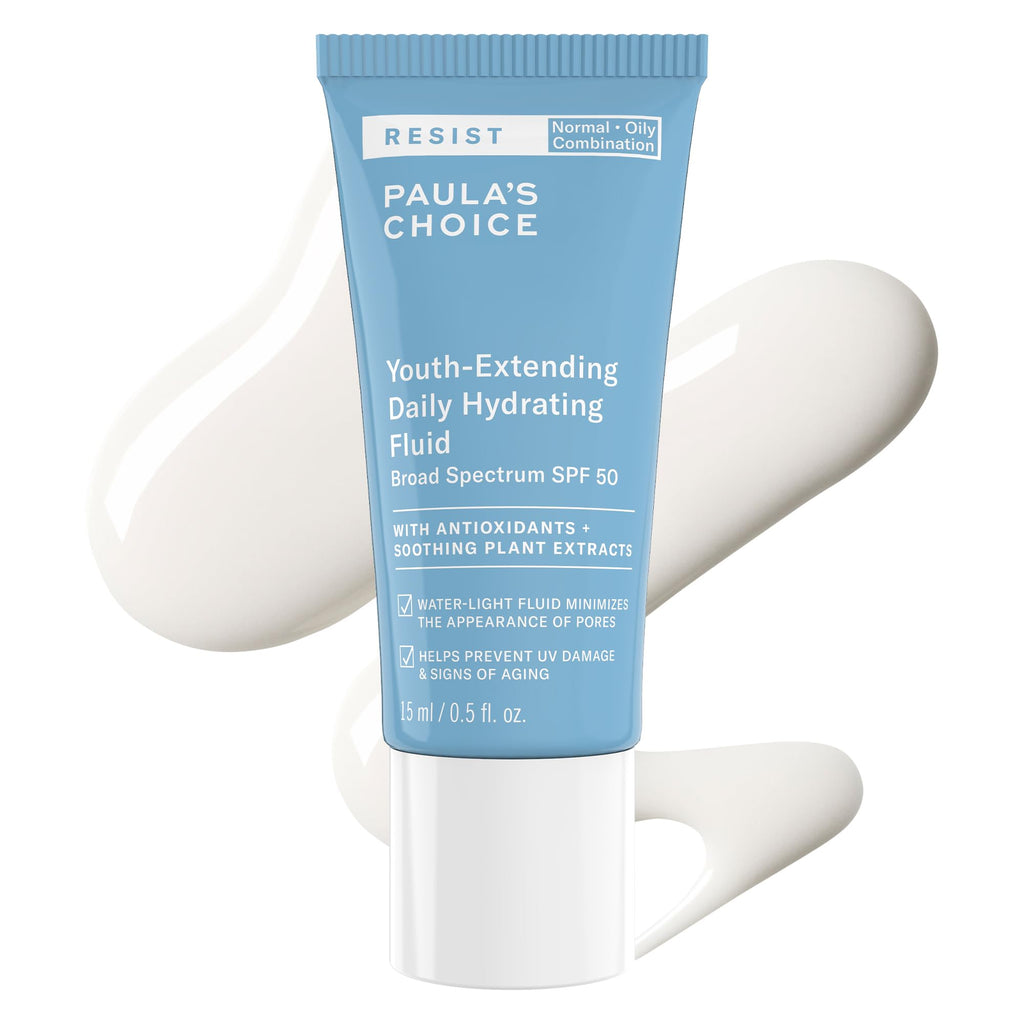 Paula's Choice RESIST Hydrating Fluid Face Moisturizer SPF 50 | Face Sunscreen for Oily Skin with Chamomile & Vitamin E, UVA/UVB Protection, Fragrance-Free, TSA Friendly