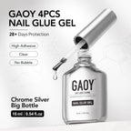 GAOY 4 Pcs 16ml Gel Nail Glue for Acrylic Nails Tips, Clear Glue Gel for Sheer Press ons for Long Lasting UV Light Cure DIY