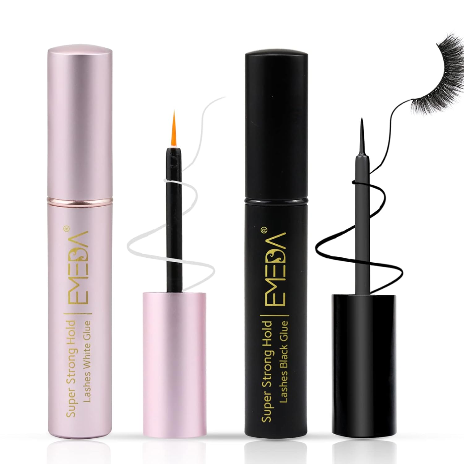 Buy now EMEDA Eyelash Glue for False Lashes Super Strong Hold Long Lasting 24H Waterproof Latex Free Best Lash Glue Eyes Strip White Clear Adhesive 5ml 0.17oz B-2 Pcs White+Black Lash Glue at indiglob india
