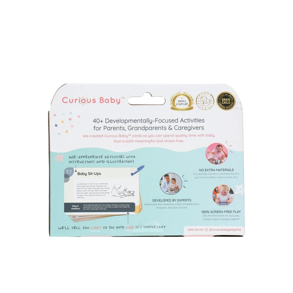 Curious Baby™ Award Winning 40+ Activities for Baby & Me (0-12 Months) | Developmentally-Focused and Stimulating Creative Playtime Ideas for Baby & Me | Includes Black/White High-Contrast Cards