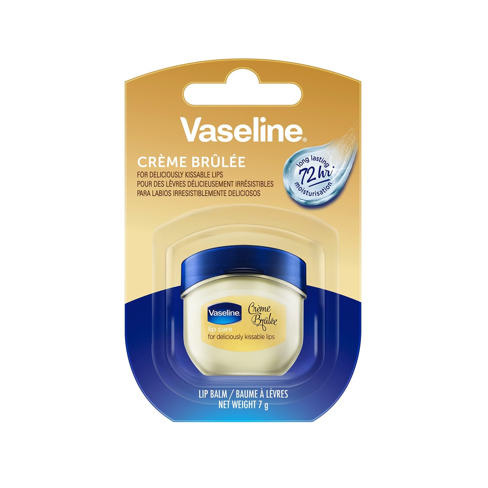 Buy now Vaseline Lip Balm for Instantly Soft Smooth Lips Crème Brûlée Lip Balm Locks In Moisture to Improve Hydration 0.25 oz at indiglob india